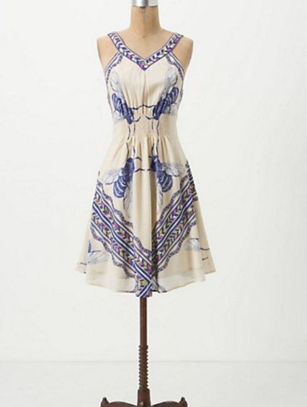Anthropologie Leifnotes Bee Print Bugs Mini Dress Size 6